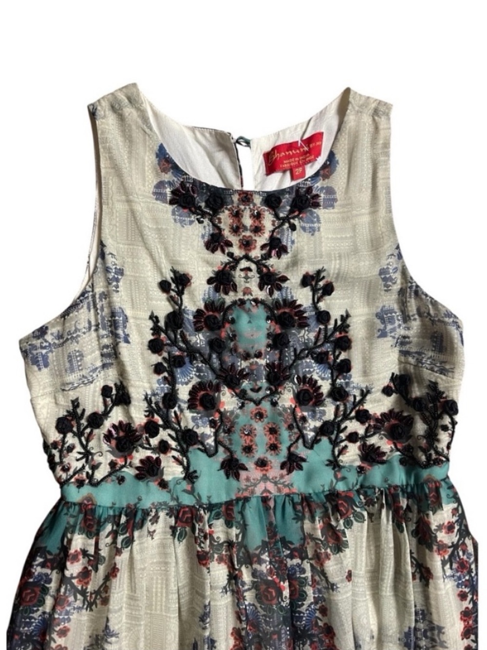 ANTHROPOLOGIE Bhanuni by Jyoti Madera Maxi Dress Sleeveless Floral size 2P - Picture 12 of 16